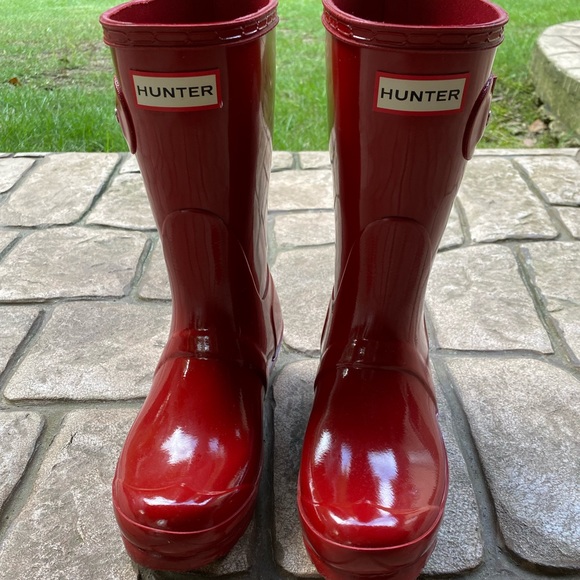 Hunter Shoes - Hunter Short Red Glossy Rain Boots